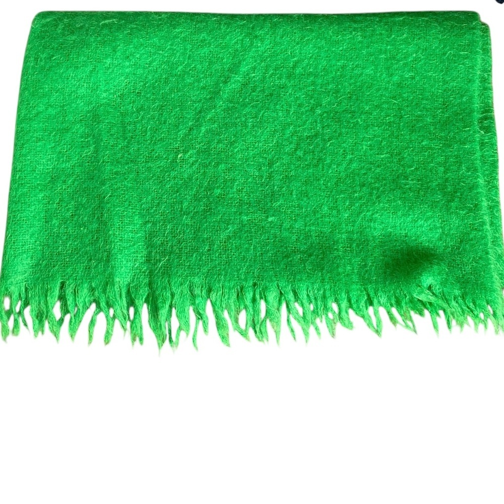 Robert Burns Scotland Mohair Throw Blanket Green Vintage